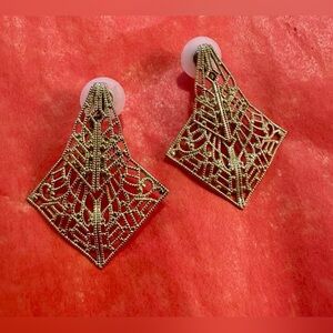 Vintage Inspired, Antique Gold-Tone Filigree Statement Earrings